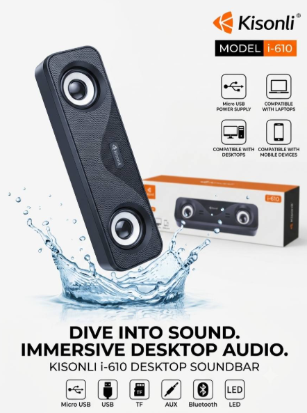 Kisonli i-610 Desktop Soundbar USB DC 5V (Micro USB)
