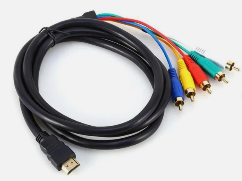 HDMI Male to 5 RCA 5-RCA RGB Audio Video AV Component Cable Gold Plated