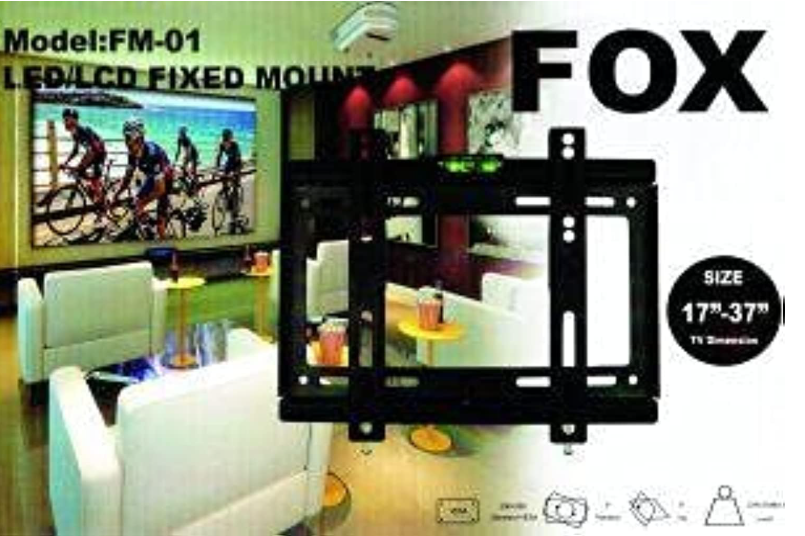 Fox FM-01 Wall Mount for LED, LCD and TVs Suitable for 17 to 37 Inch - Black