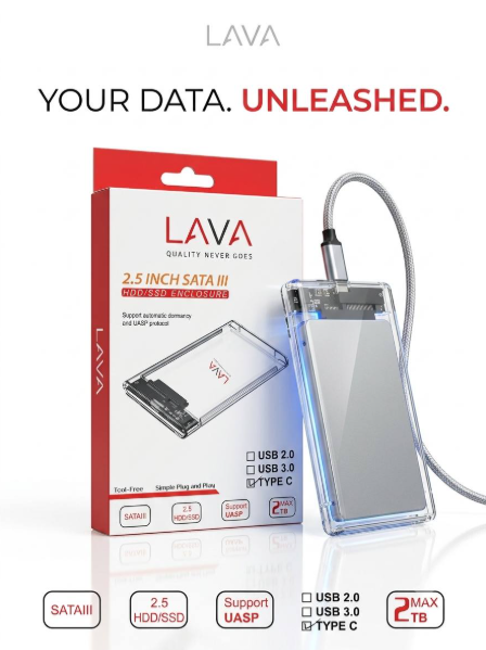 Lava 2.5-Inch SATA III HDD/SSD Enclosure